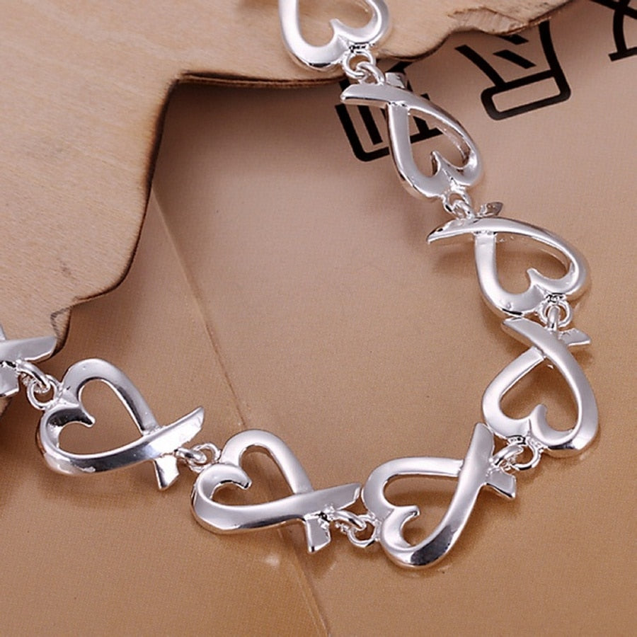 925 plata Sterling silver Bracelets corazon