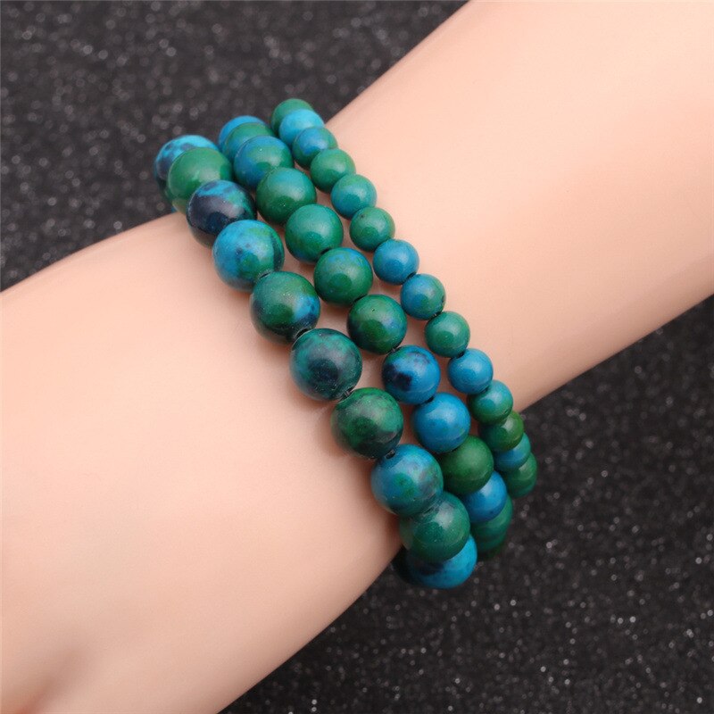 Brazalete  piedra Chrysocolla para la DIABETES y Sobre peso