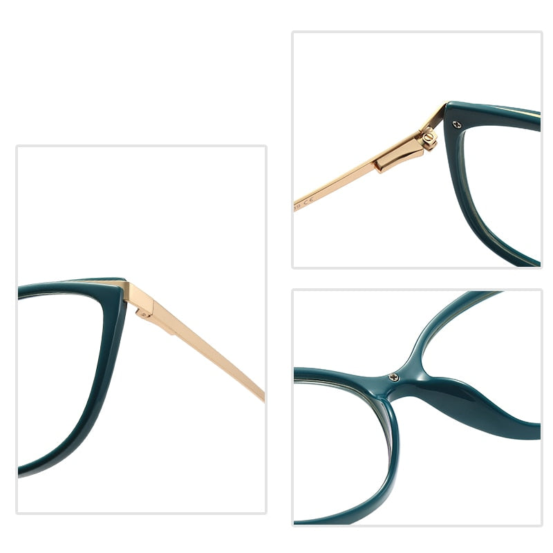 Moda mujer gafas marco ojo de gato elegante borde completo súper ligero ,llegada anteojos recetados gafas (Agregar tipo cristal al carro)