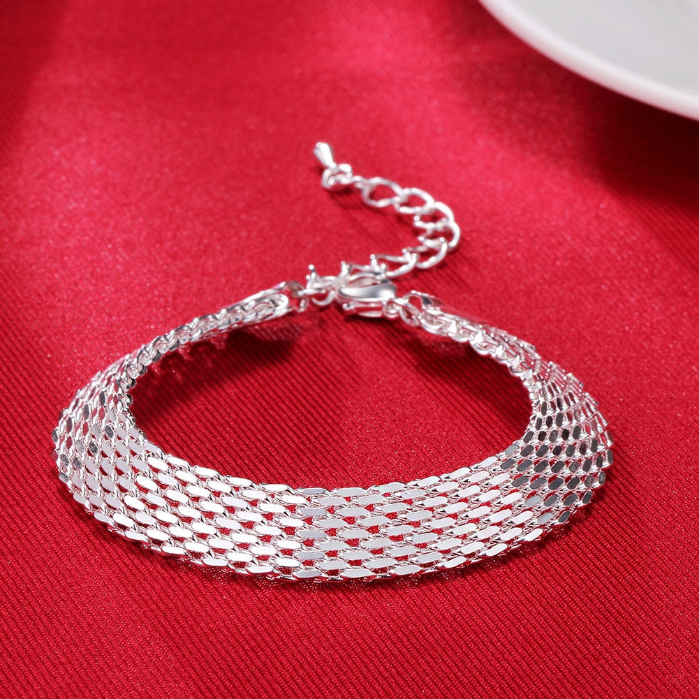 brazalete rejilla  plata   925 Sterling