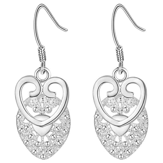 aros Corazón caído 925  plata Sterling