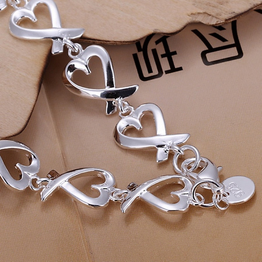 925 plata Sterling silver Bracelets corazon