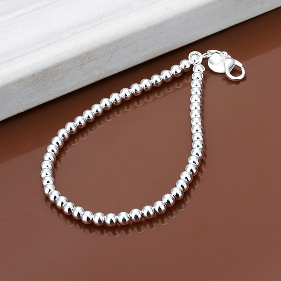 925  plata Sterling silver Bracelets  esferas