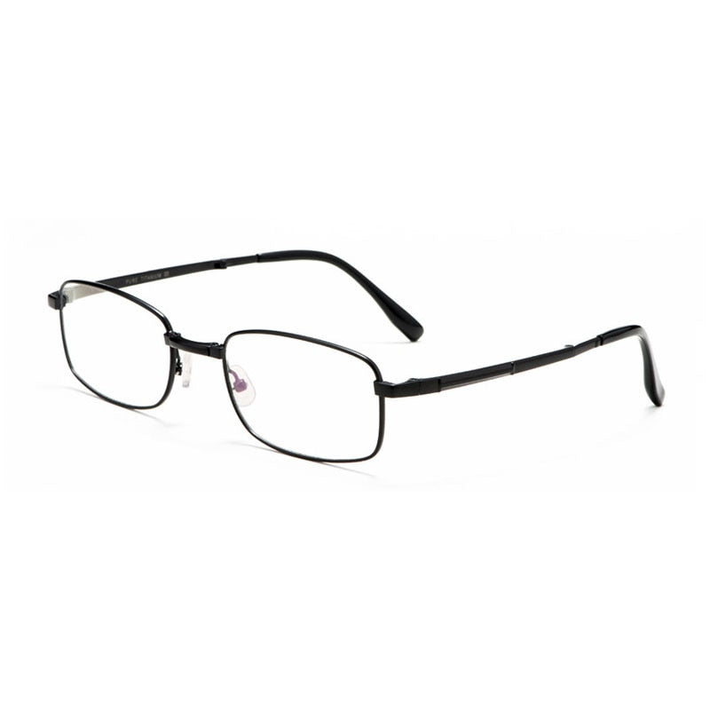 Gafas para hombre Borde completo Metal Marco de titanio puro Gafas Estilo de negocios Marco ultraligero Gafas ópticas. (Agregar tipo cristal al carro)