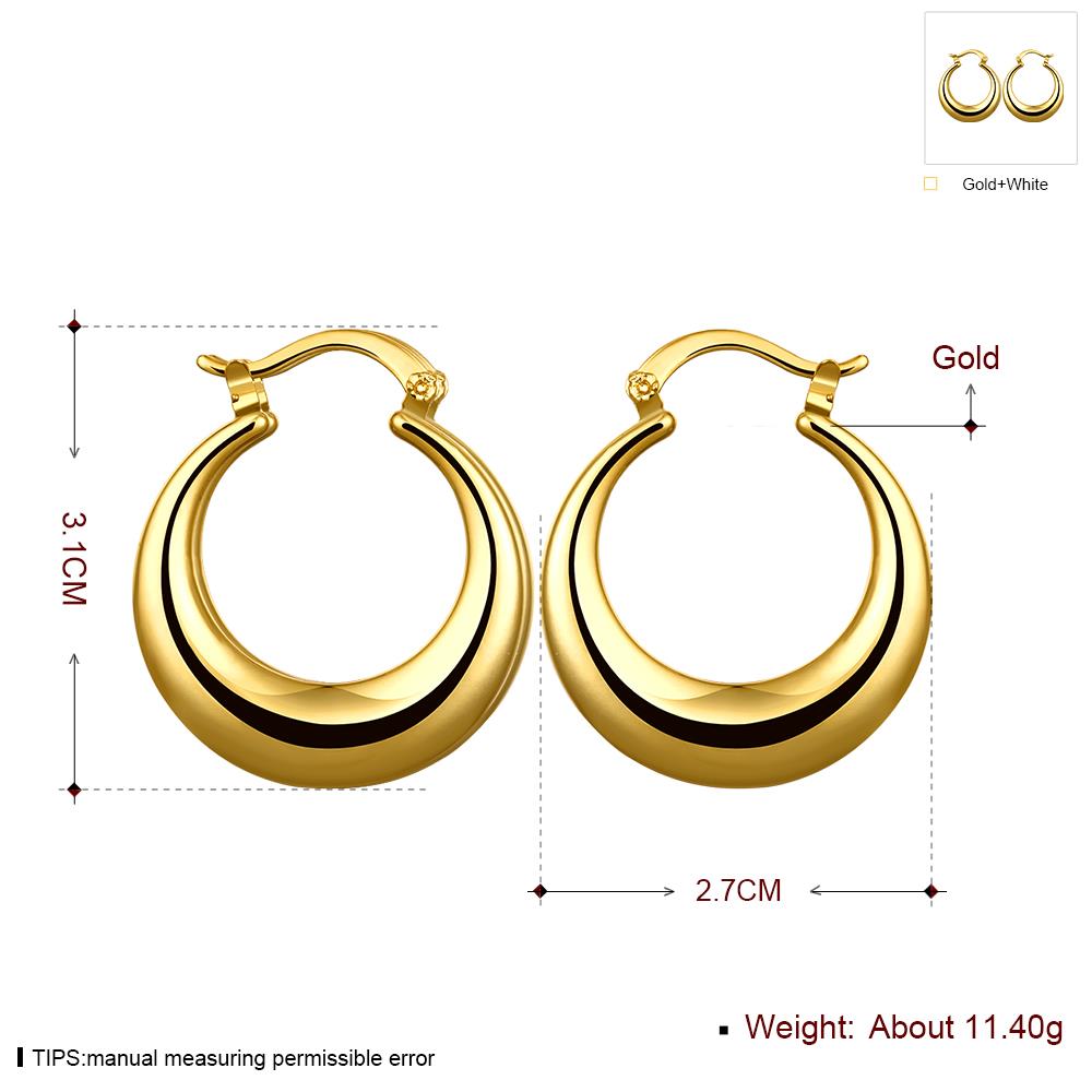 3cm 925 Sterling silver Earrings 18K gold color for women lady wedding beautiful lovely cute Jewelry nice party noble