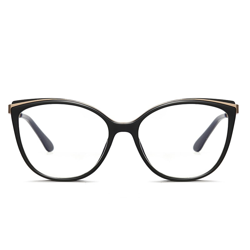 Moda mujer gafas marco ojo de gato elegante borde completo súper ligero ,llegada anteojos recetados gafas (Agregar tipo cristal al carro)