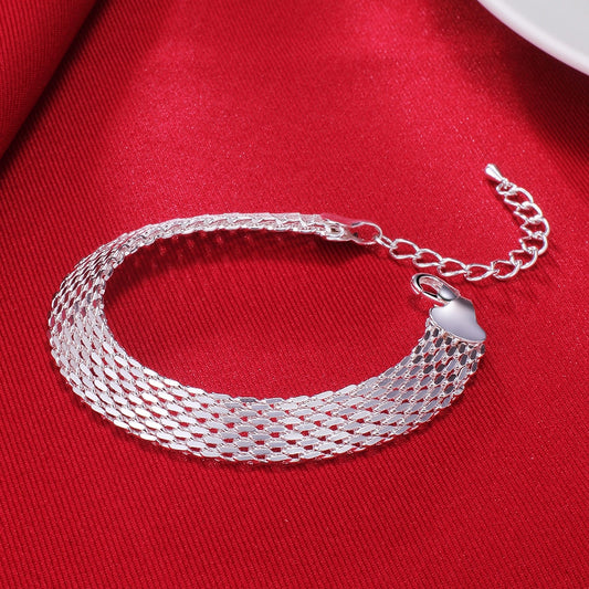 brazalete rejilla  plata   925 Sterling