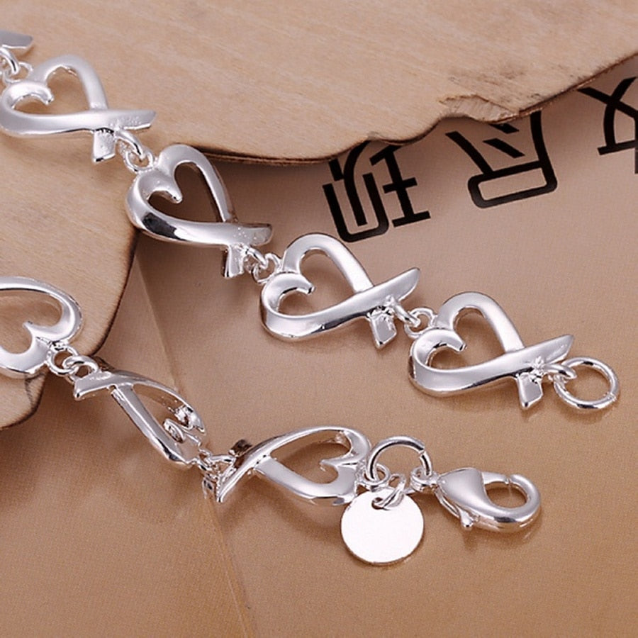 925 plata Sterling silver Bracelets corazon