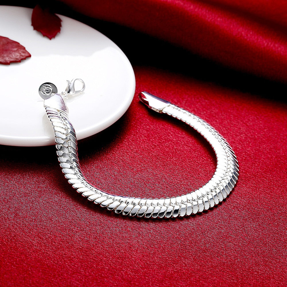 serpiente 925  plata Sterling  10MM Snake 21.5cm