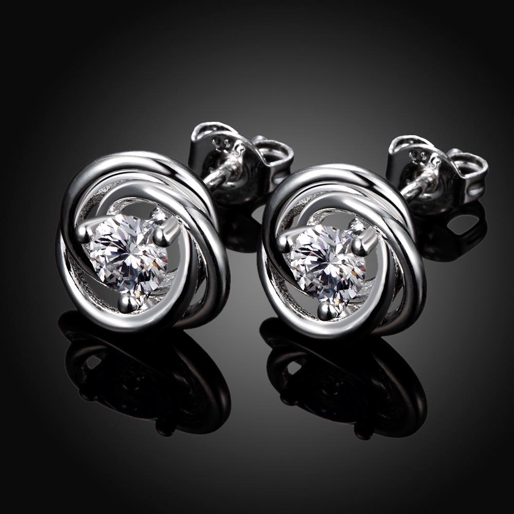 aros  925 plata  sterling zircon crystal