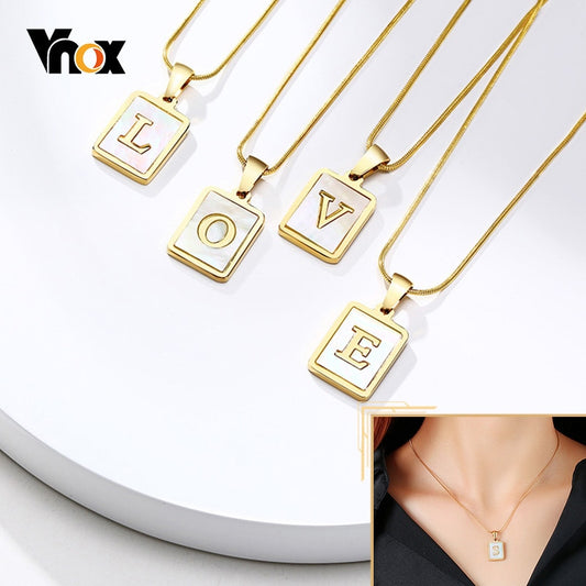 Vnox collares con iniciales elegante de mujer acero inoxidable, gran calidad