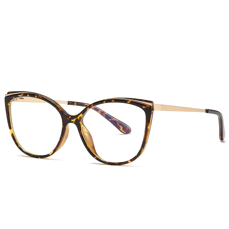 Moda mujer gafas marco ojo de gato elegante borde completo súper ligero ,llegada anteojos recetados gafas (Agregar tipo cristal al carro)