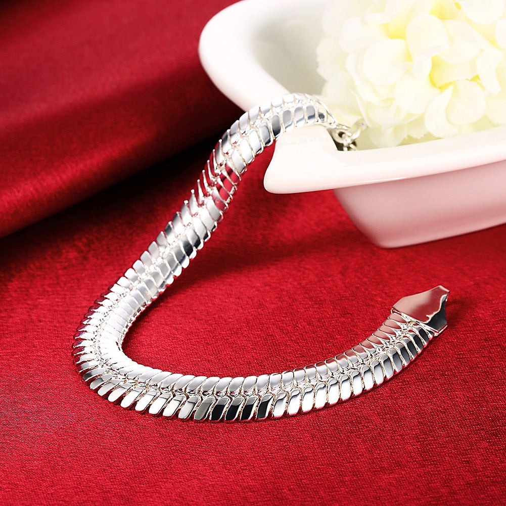 serpiente 925  plata Sterling  10MM Snake 21.5cm