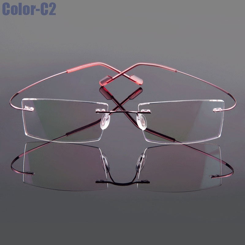 Lentes Style Flexible Memory Metal Montura de anteojos sin montura Gafas Marco óptico (Agregar tipo cristal al carro)