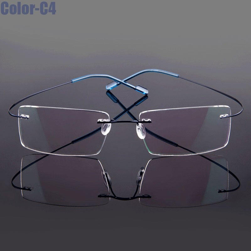 Lentes Style Flexible Memory Metal Montura de anteojos sin montura Gafas Marco óptico (Agregar tipo cristal al carro)