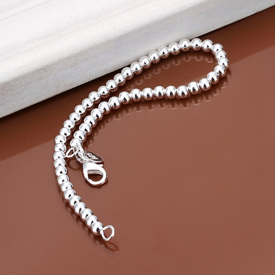 925  plata Sterling silver Bracelets  esferas