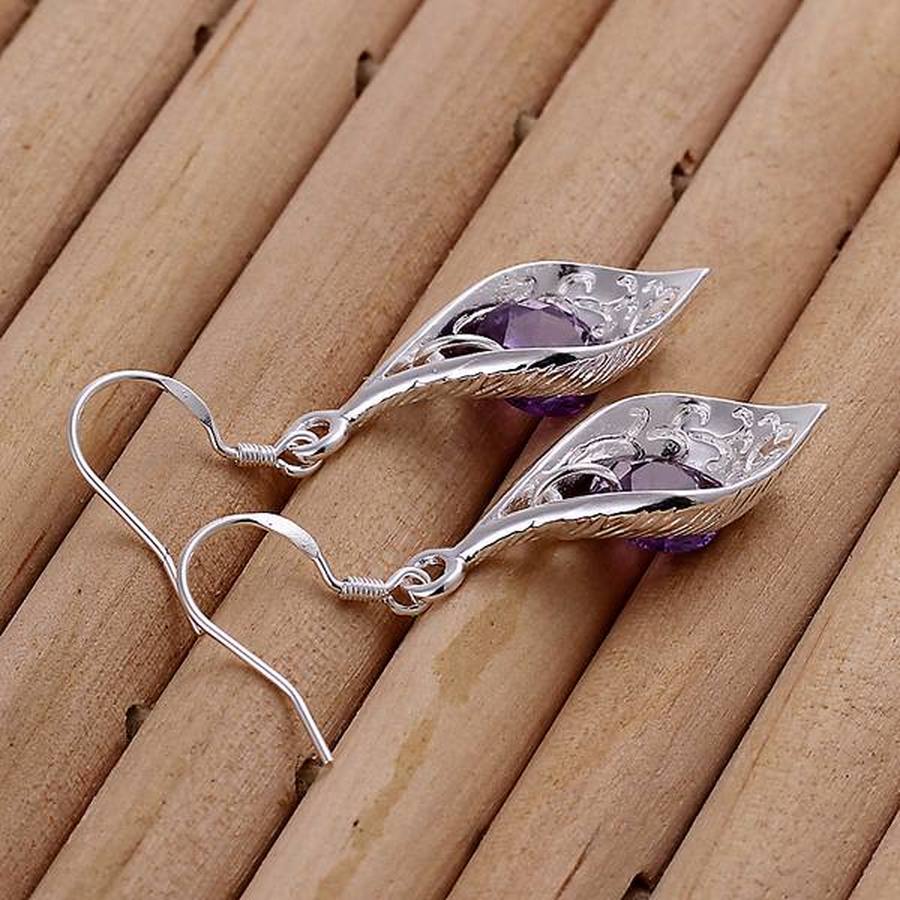 925 plata Sterling  llamas lilas