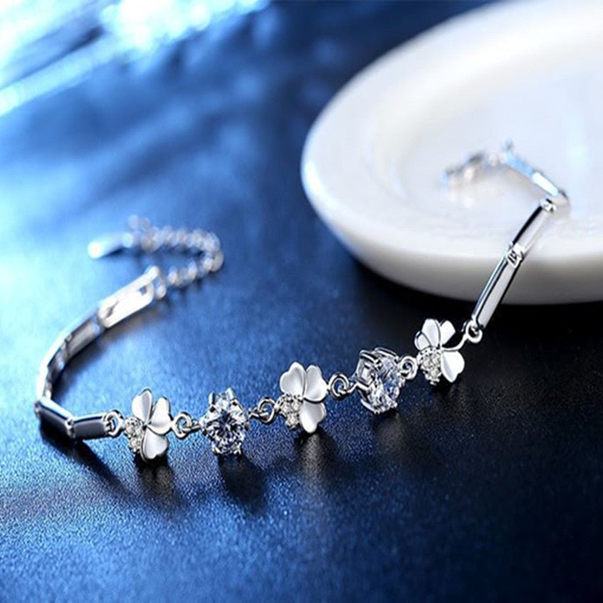 925 plata  Sterling Silver Zircon  Bracelets