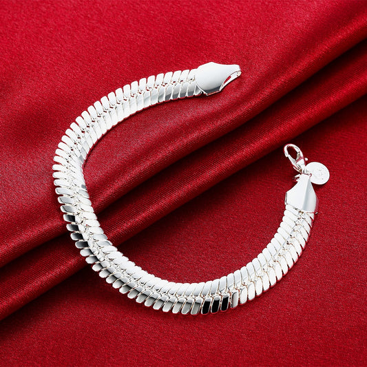 serpiente 925  plata Sterling  10MM Snake 21.5cm