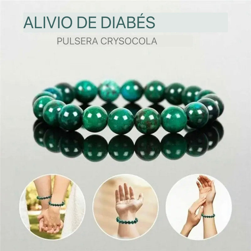 Brazalete  piedra Chrysocolla para la DIABETES y Sobre peso