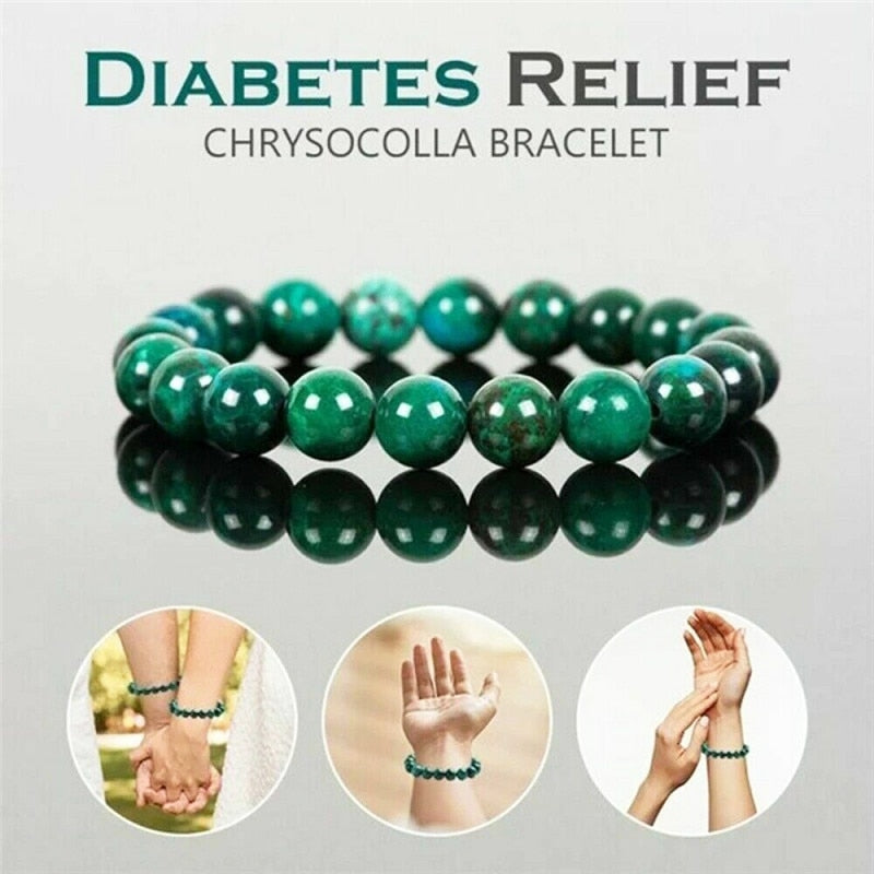 Brazalete  piedra Chrysocolla para la DIABETES y Sobre peso