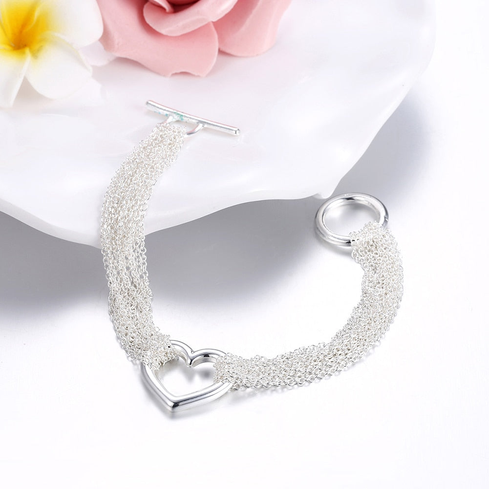 conjunto Hot Fine 925  plata sterling collar anillo brazalete