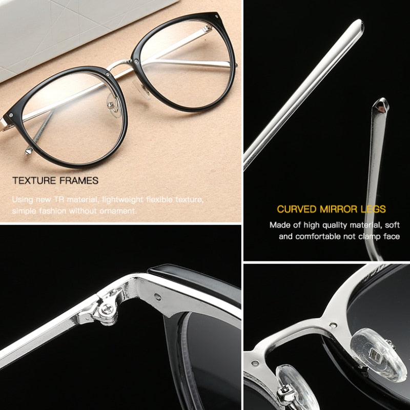 Montura de gafas ópticas a la moda para miopía, montura completa de Metal para mujer, gafas, gafas de Grau, gafas graduadas(Agregar tipo cristal al carro)